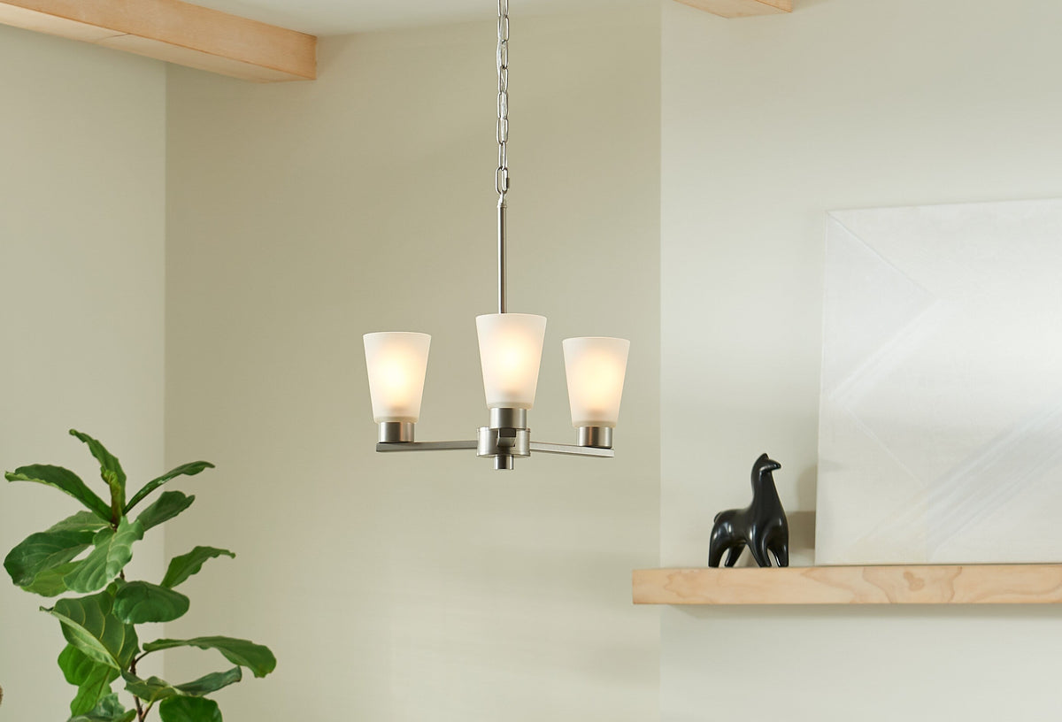 Kichler Stamos 3-Light Brushed Nickel Transitional Chandelier
