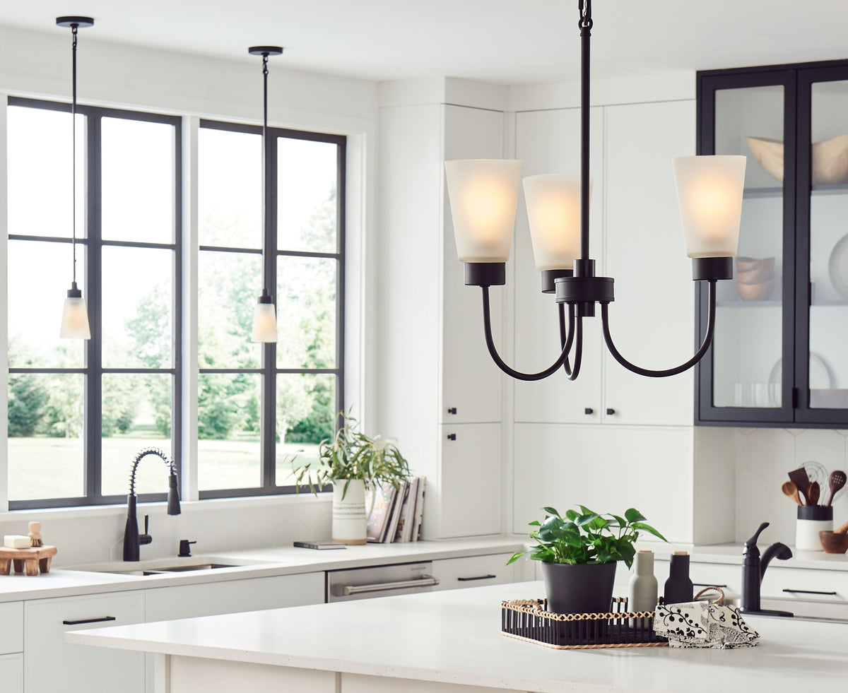 Kichler Erma 3-Light Black Transitional Chandelier