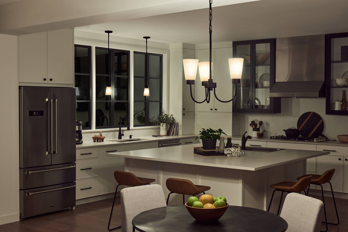Kichler Erma 3-Light Black Transitional Chandelier