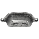 Laurey Riverstone 3-in (76mm) Center to Center Distressed Pewter Rectangular Cup Drawer Pull