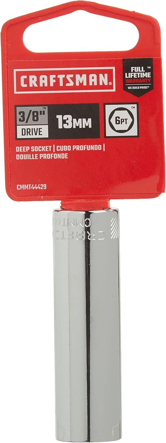 Craftsman 13mm Metric Deep Socket, 3/8 in. Drive, 6 Point