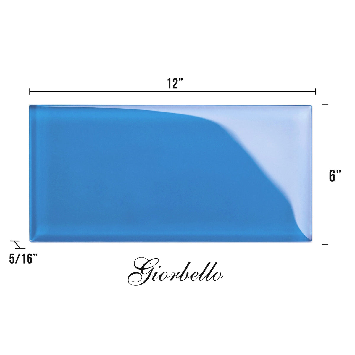 Giorbello (Sample) 6x12 glass subway tiles Cobalt Blue 6-in x 12-in Glossy Glass Brick Subway Wall Tile