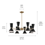 Kichler Phix 16-Light Gold Mid-century Chandelier