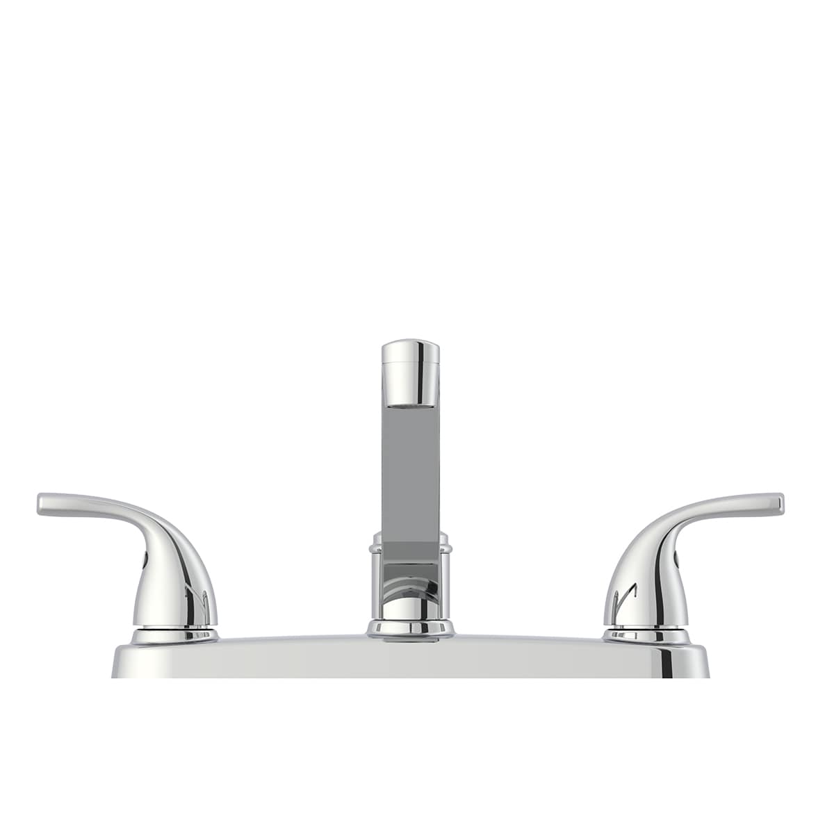 Project Source Dover Chrome 2-Handle Deck-Mount Low-Arc Kitchen Faucet with Deck Plate