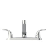 Project Source Dover Chrome 2-Handle Deck-Mount Low-Arc Kitchen Faucet with Deck Plate