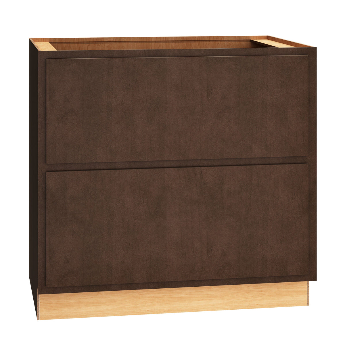 Diamond Express Jamestown 36-in W x 34.5-in H x 24-in D Thatch Partial Overlay 2-Drawer Base Fully Assembled Plywood Cabinet (Recessed Panel Shaker Style)