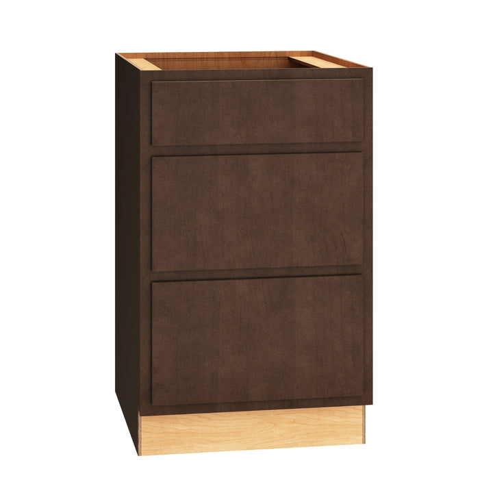 Diamond Express Jamestown 21-in W x 34.5-in H x 24-in D Thatch Partial Overlay 3-Drawer Base Fully Assembled Plywood Cabinet (Recessed Panel Shaker Style)