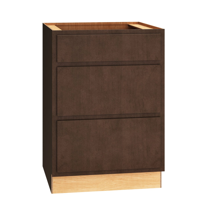 Diamond Express Jamestown 24-in W x 34.5-in H x 24-in D Thatch Partial Overlay 3-Drawer Base Fully Assembled Plywood Cabinet (Recessed Panel Shaker Style)