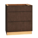 Diamond Express Jamestown 30-in W x 34.5-in H x 24-in D Thatch Partial Overlay 3-Drawer Base Fully Assembled Plywood Cabinet (Recessed Panel Shaker Style)
