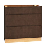 Diamond Express Jamestown 36-in W x 34.5-in H x 24-in D Thatch Partial Overlay 3-Drawer Base Fully Assembled Plywood Cabinet (Recessed Panel Shaker Style)