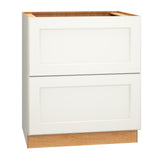Diamond Express Macaulay 30-in W x 34.5-in H x 24-in D White 2-Drawer Base Fully Assembled Plywood Cabinet (Recessed Panel Square Style)