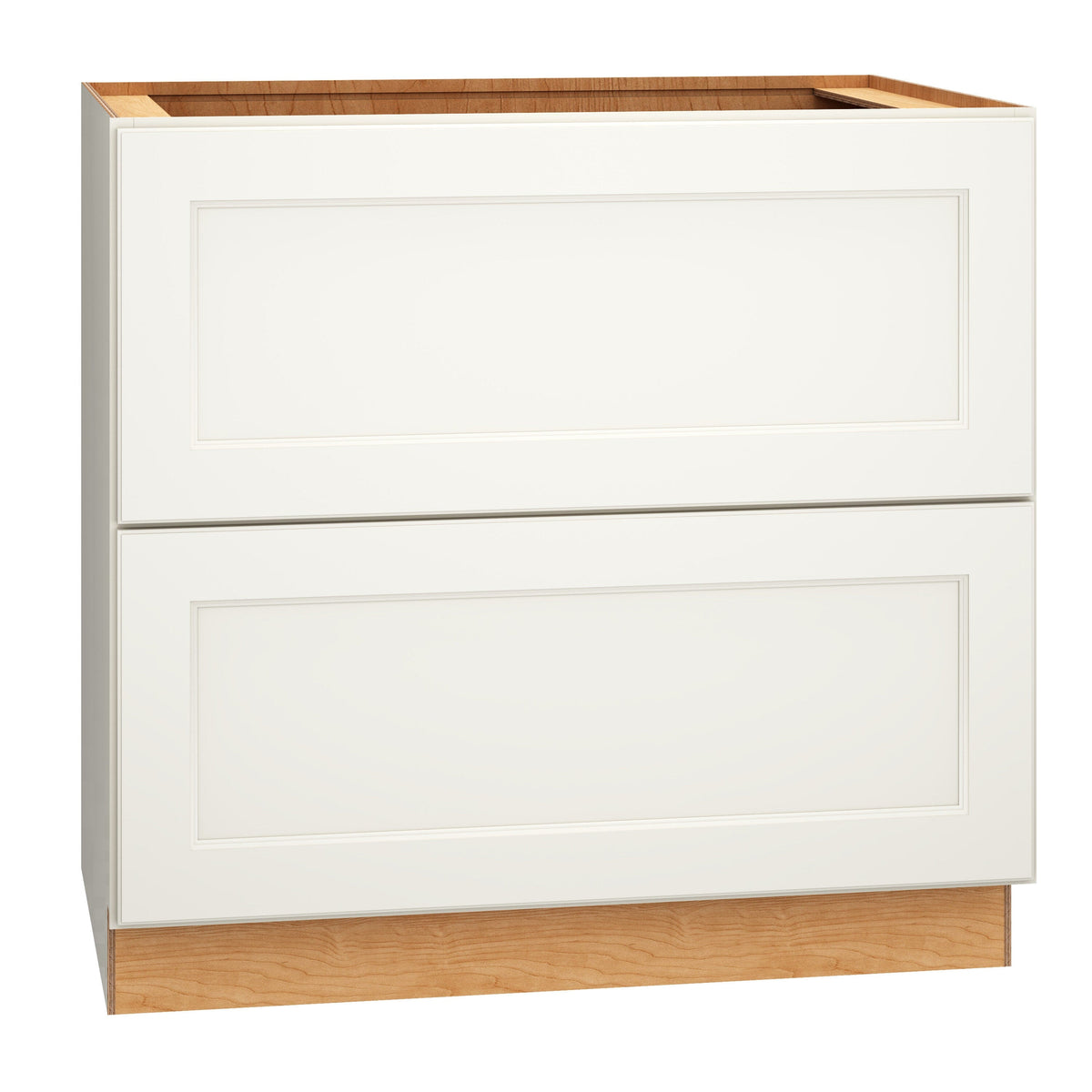 Diamond Express Macaulay 36-in W x 34.5-in H x 24-in D White 2-Drawer Base Fully Assembled Plywood Cabinet (Recessed Panel Square Style)