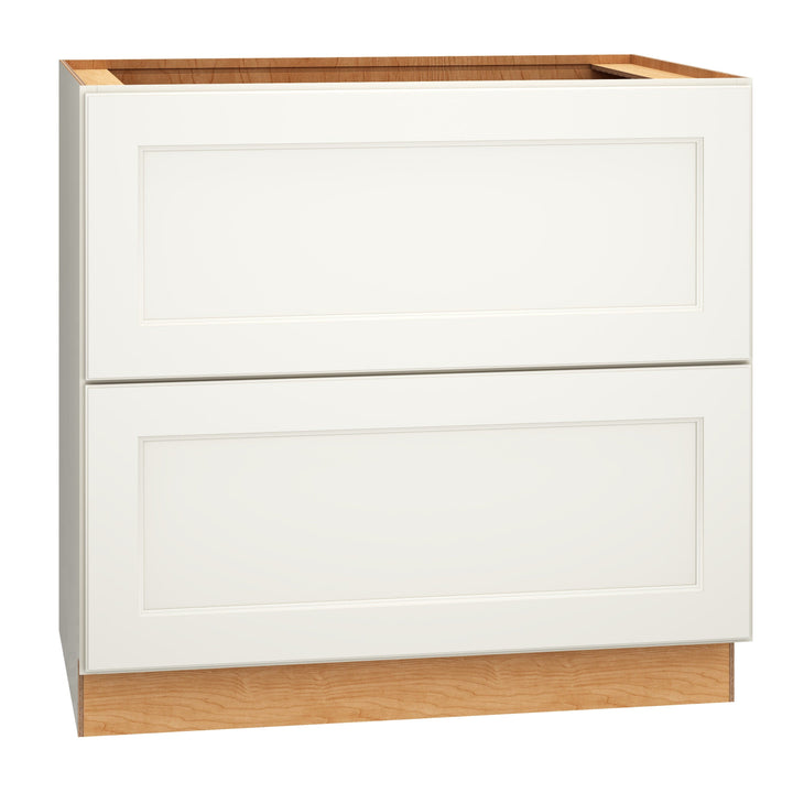 Diamond Express Macaulay 36-in W x 34.5-in H x 24-in D White 2-Drawer Base Fully Assembled Plywood Cabinet (Recessed Panel Square Style)