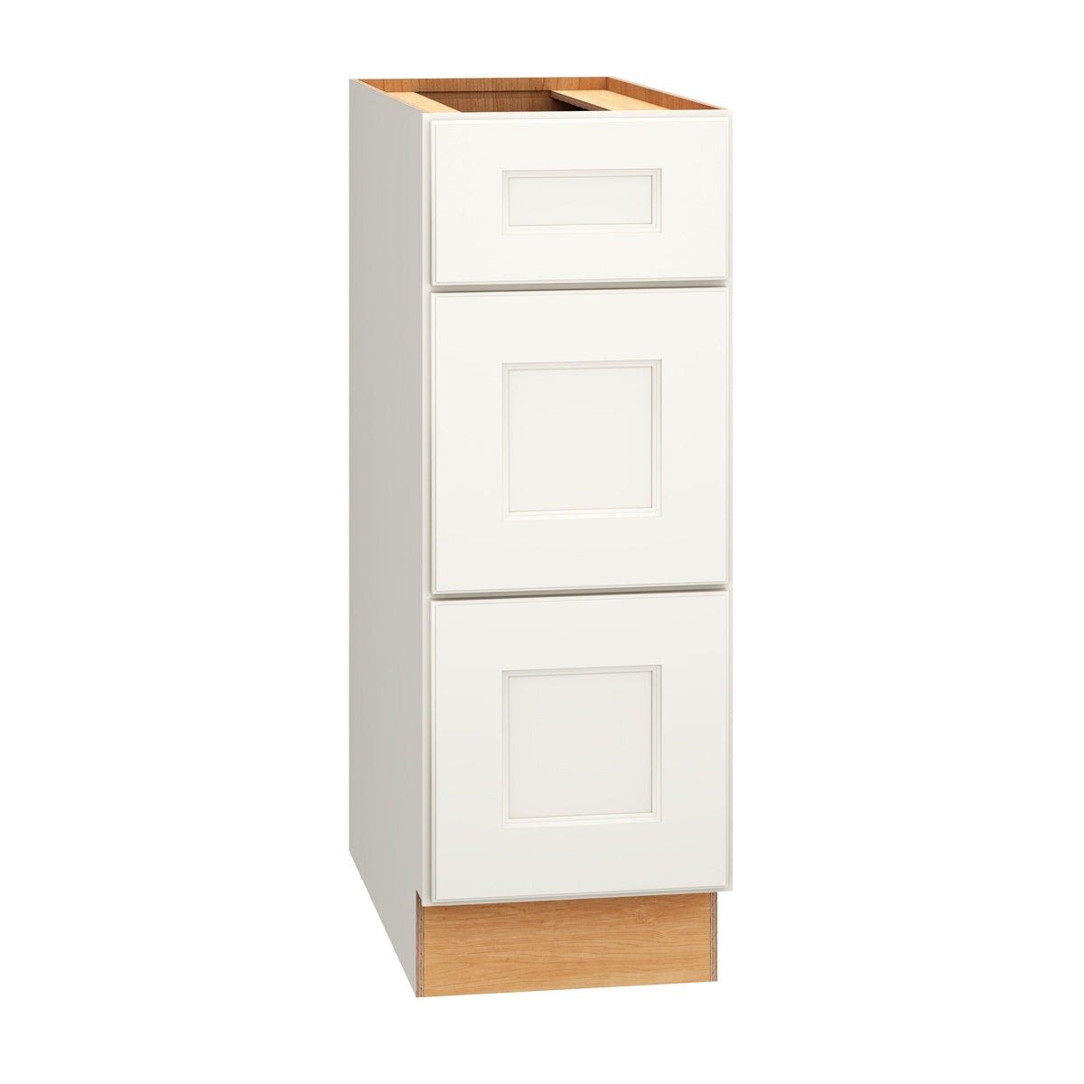 Diamond Express Macaulay 12-in W x 34.5-in H x 24-in D White 3-Drawer Base Fully Assembled Plywood Cabinet (Recessed Panel Square Style)