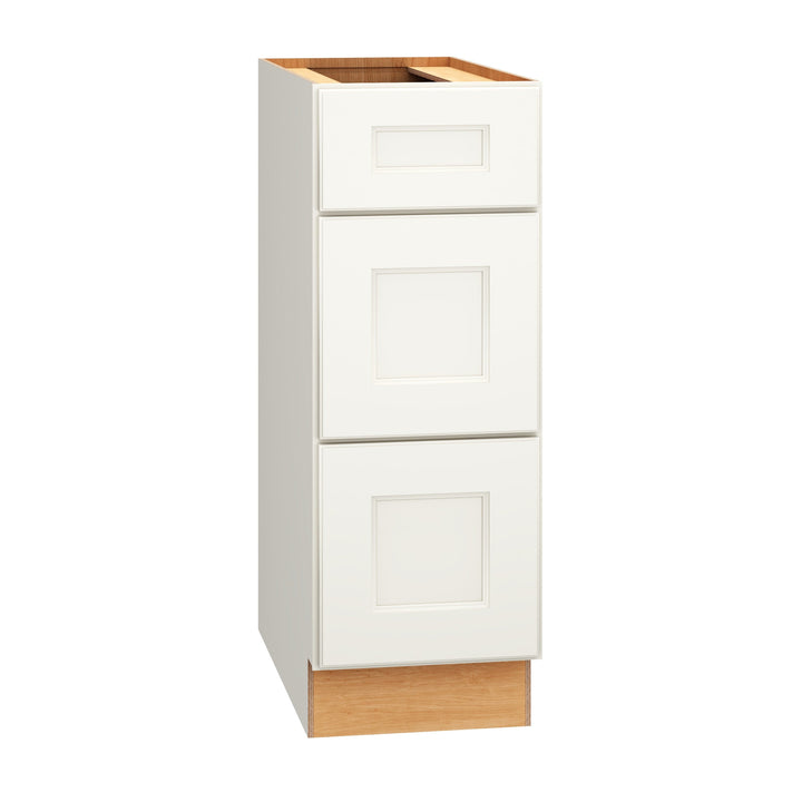 Diamond Express Macaulay 12-in W x 34.5-in H x 24-in D White 3-Drawer Base Fully Assembled Plywood Cabinet (Recessed Panel Square Style)