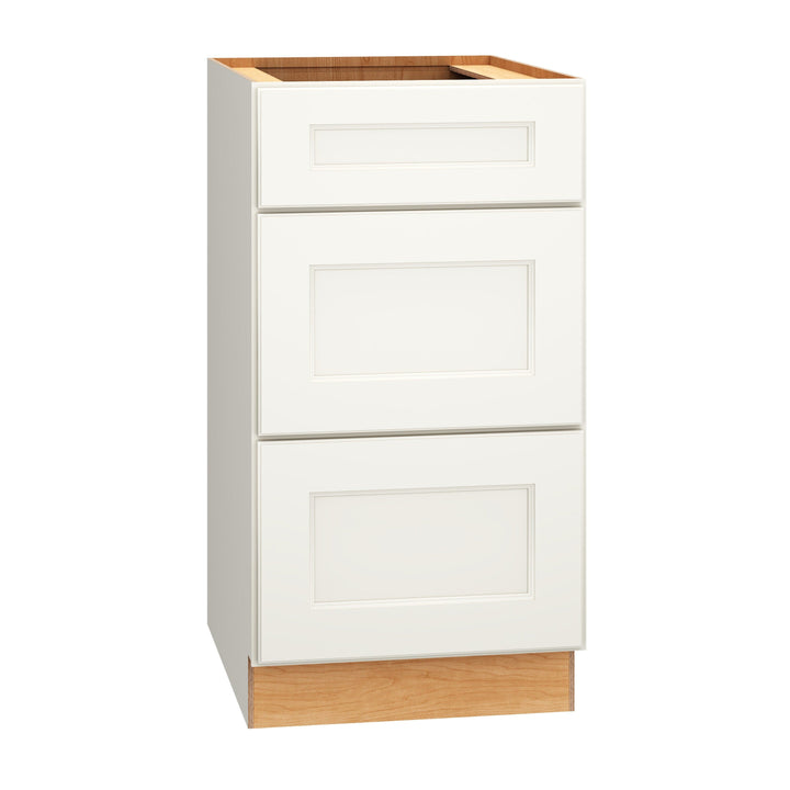 Diamond Express Macaulay 18-in W x 34.5-in H x 24-in D White 3-Drawer Base Fully Assembled Plywood Cabinet (Recessed Panel Square Style)