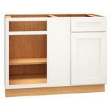Diamond Express Macaulay 48-in W x 34.5-in H x 24-in D White Blind 1-Drawer Corner Base Fully Assembled Plywood Cabinet (Recessed Panel Square Style)