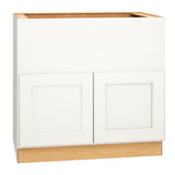 Diamond Express Macaulay 36-in W x 34.5-in H x 24-in D White Apron Front Sink Base Fully Assembled Plywood Cabinet (Recessed Panel Square Style)
