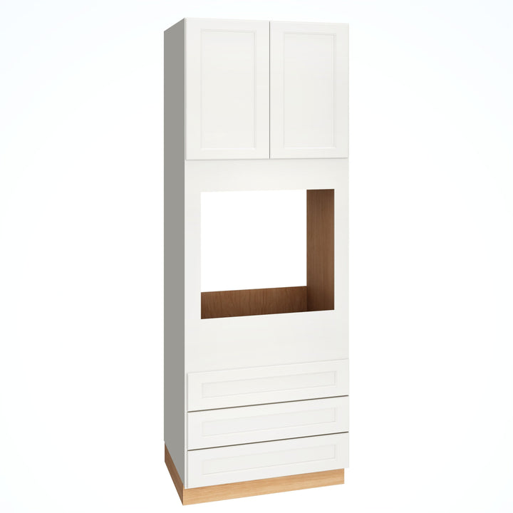 Diamond Express Macaulay 33-in W x 93-in H x 24-in D White 3-Drawers Single Oven Base Fully Assembled Plywood Cabinet (Recessed Panel Square Style)