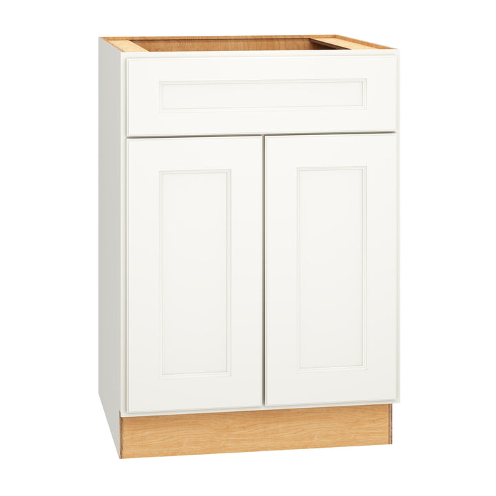 Diamond Express Macaulay 24-in W x 34.5-in H x 24-in D White 1-Drawer Base Fully Assembled Plywood Cabinet (Recessed Panel Square Style)
