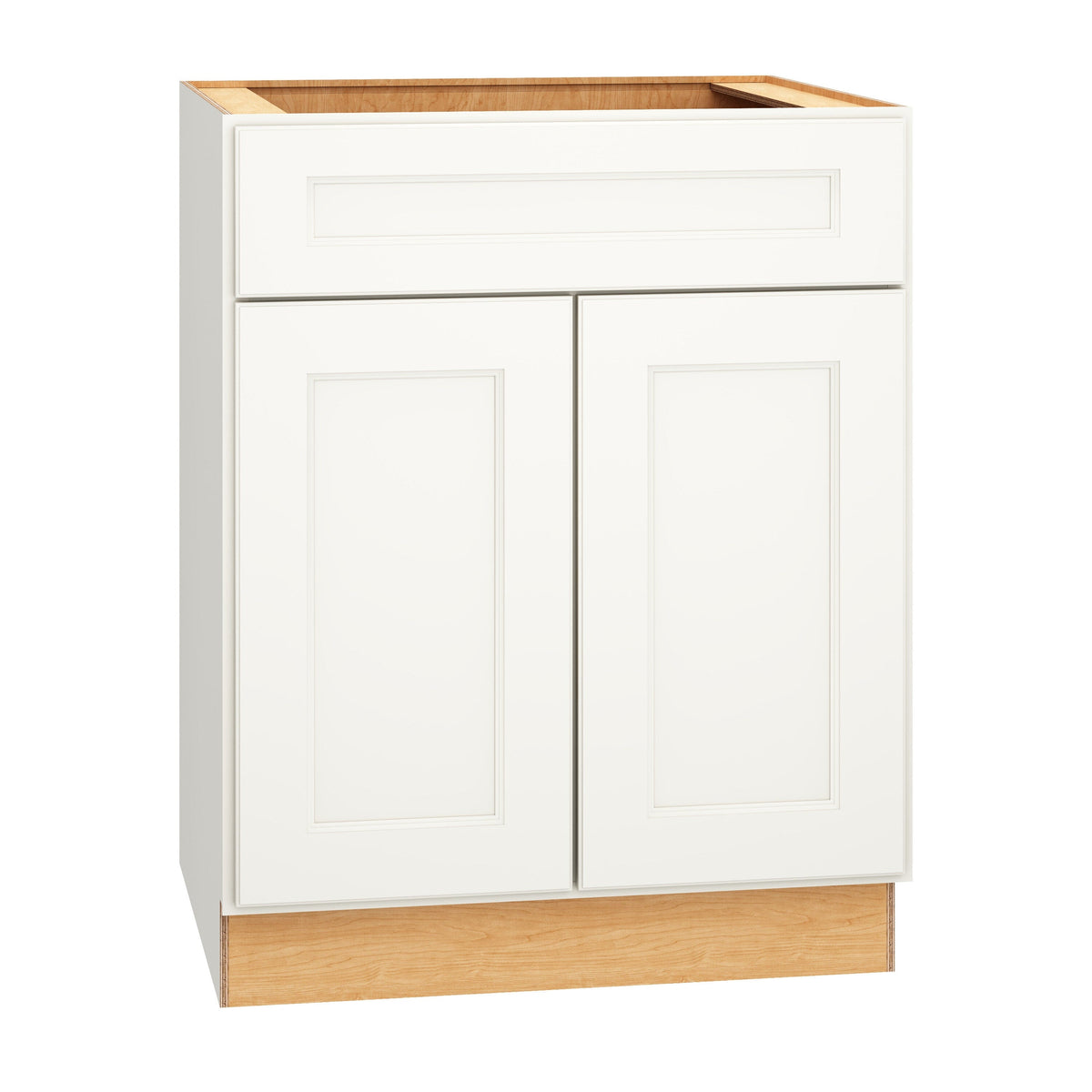 Diamond Express Macaulay 27-in W x 34.5-in H x 24-in D White 1-Drawer Base Fully Assembled Plywood Cabinet (Recessed Panel Square Style)