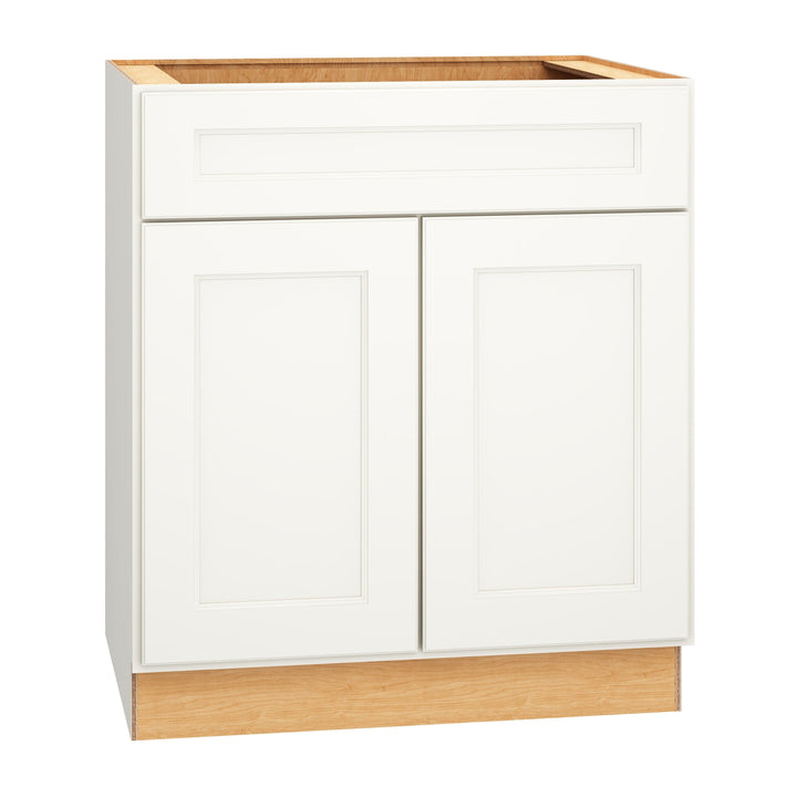 Diamond Express Macaulay 30-in W x 34.5-in H x 24-in D White 1-Drawer Base Fully Assembled Plywood Cabinet (Recessed Panel Square Style)