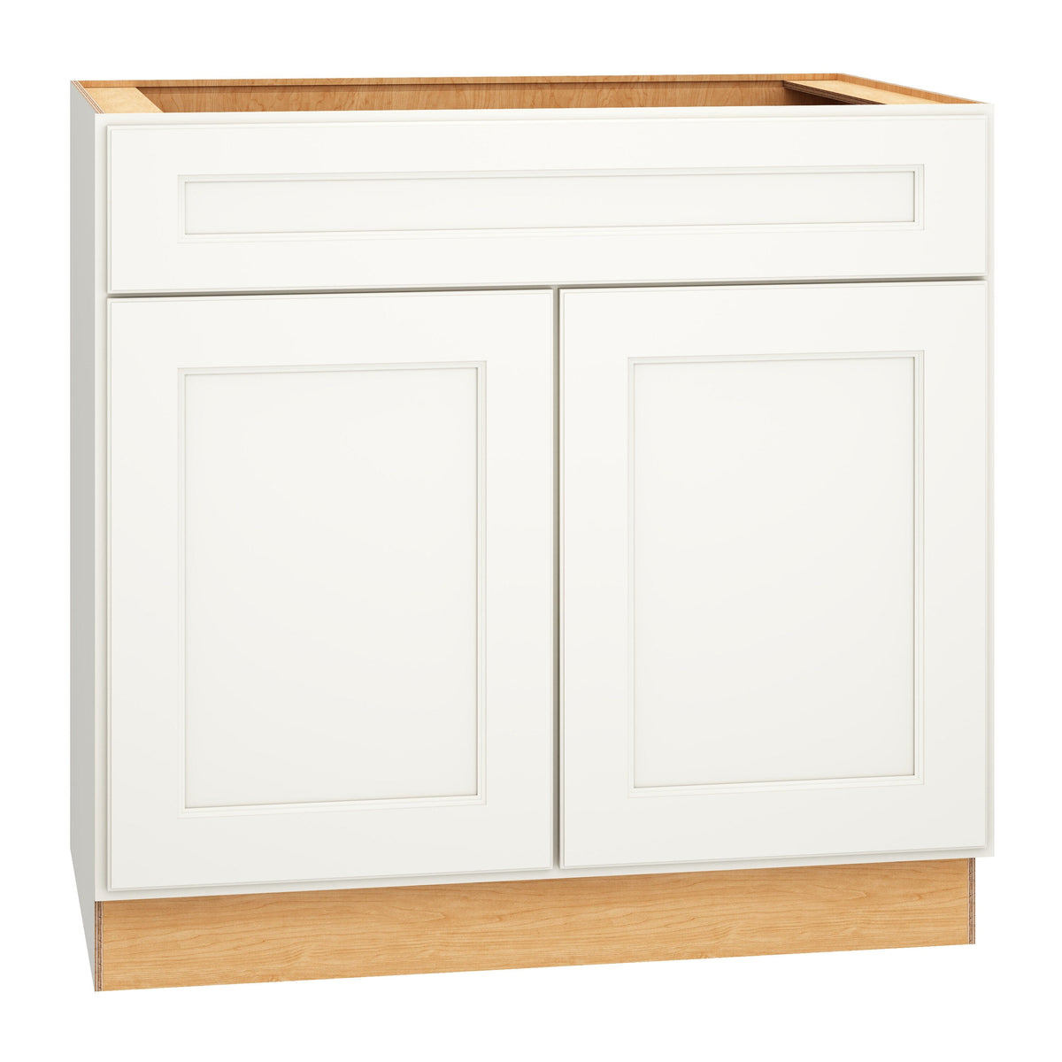Diamond Express Macaulay 36-in W x 34.5-in H x 24-in D White 1-Drawer Base Fully Assembled Plywood Cabinet (Recessed Panel Square Style)