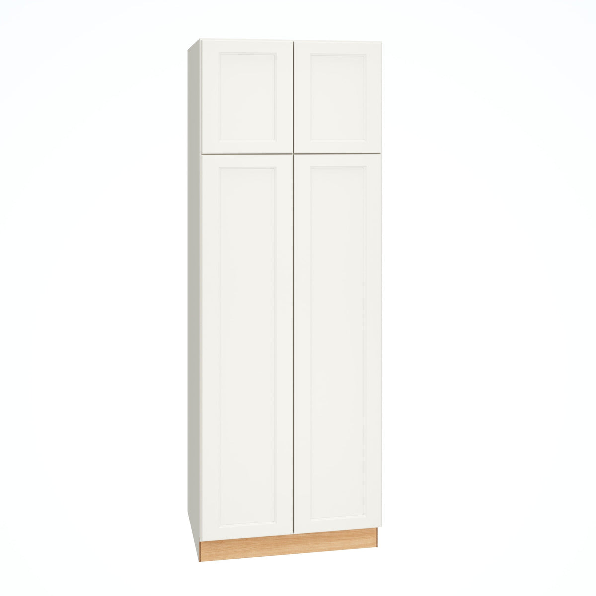 Diamond Express Macaulay 30-in W x 84-in H x 24-in D White Pantry Fully Assembled Plywood Cabinet (Recessed Panel Square Door Style)
