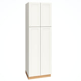 Diamond Express Macaulay 30-in W x 96-in H x 24-in D White Pantry Fully Assembled Plywood Cabinet (Recessed Panel Square Door Style)