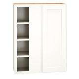 Diamond Express Macaulay 30-in W x 39-in H x 12-in D White Blind Corner Wall Fully Assembled Plywood Cabinet (Recessed Panel Square Style)