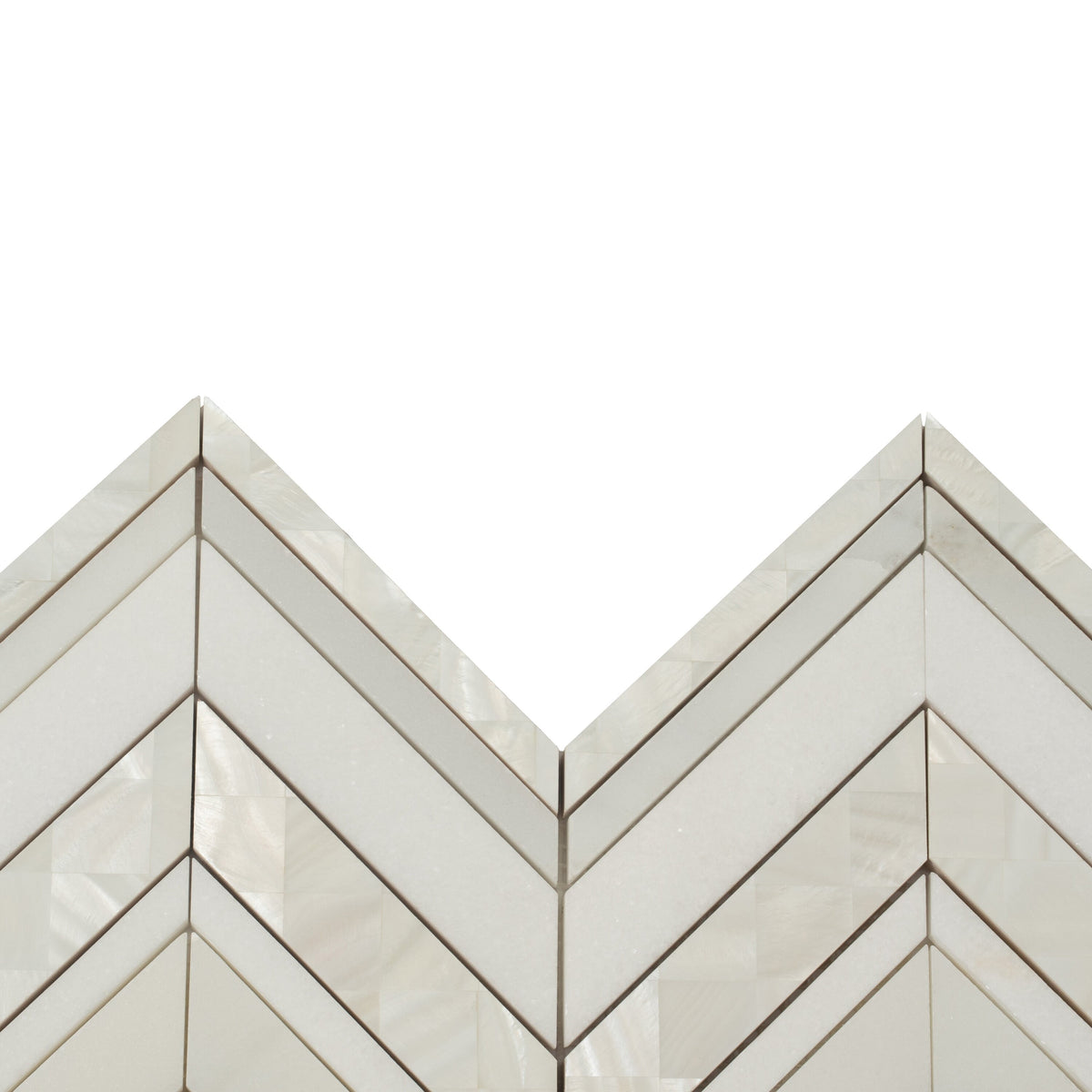 Apollo Tile (Sample) Winterland Pearl White 12-in x 12-in Polished Marble Herringbone Patterned Floor and Wall Tile