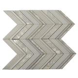 Apollo Tile (Sample) Winterland Pearl White 12-in x 12-in Polished Marble Herringbone Patterned Floor and Wall Tile