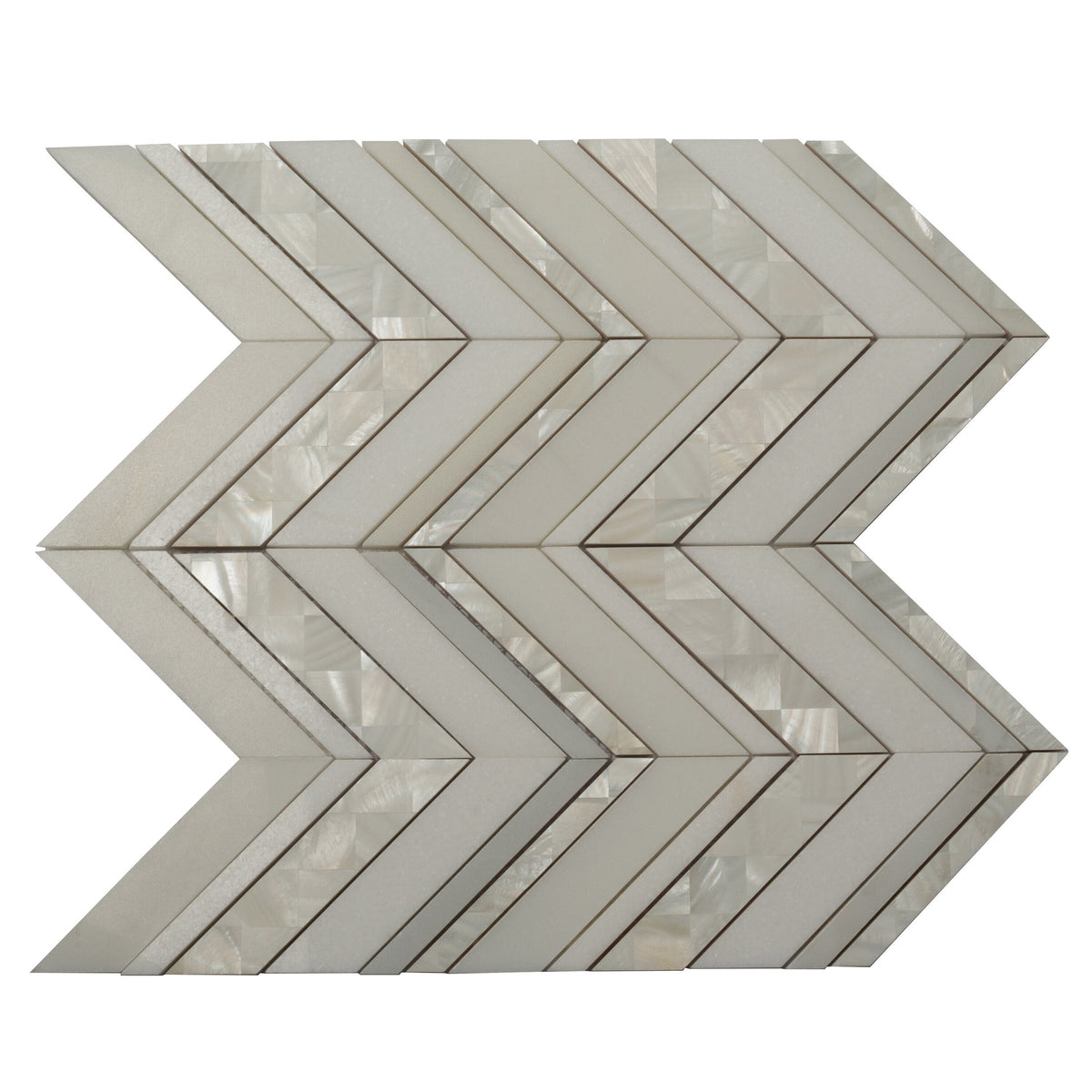 Apollo Tile Winterland Pearl White 12-in x 12-in Polished Composite Herringbone Patterned Floor and Wall Tile (5.08-sq. ft/ Carton)