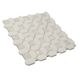 Apollo Tile (Sample) Winterland Pearl White 12-in x 12-in Polished Marble Octagon Dot Patterned Floor and Wall Tile