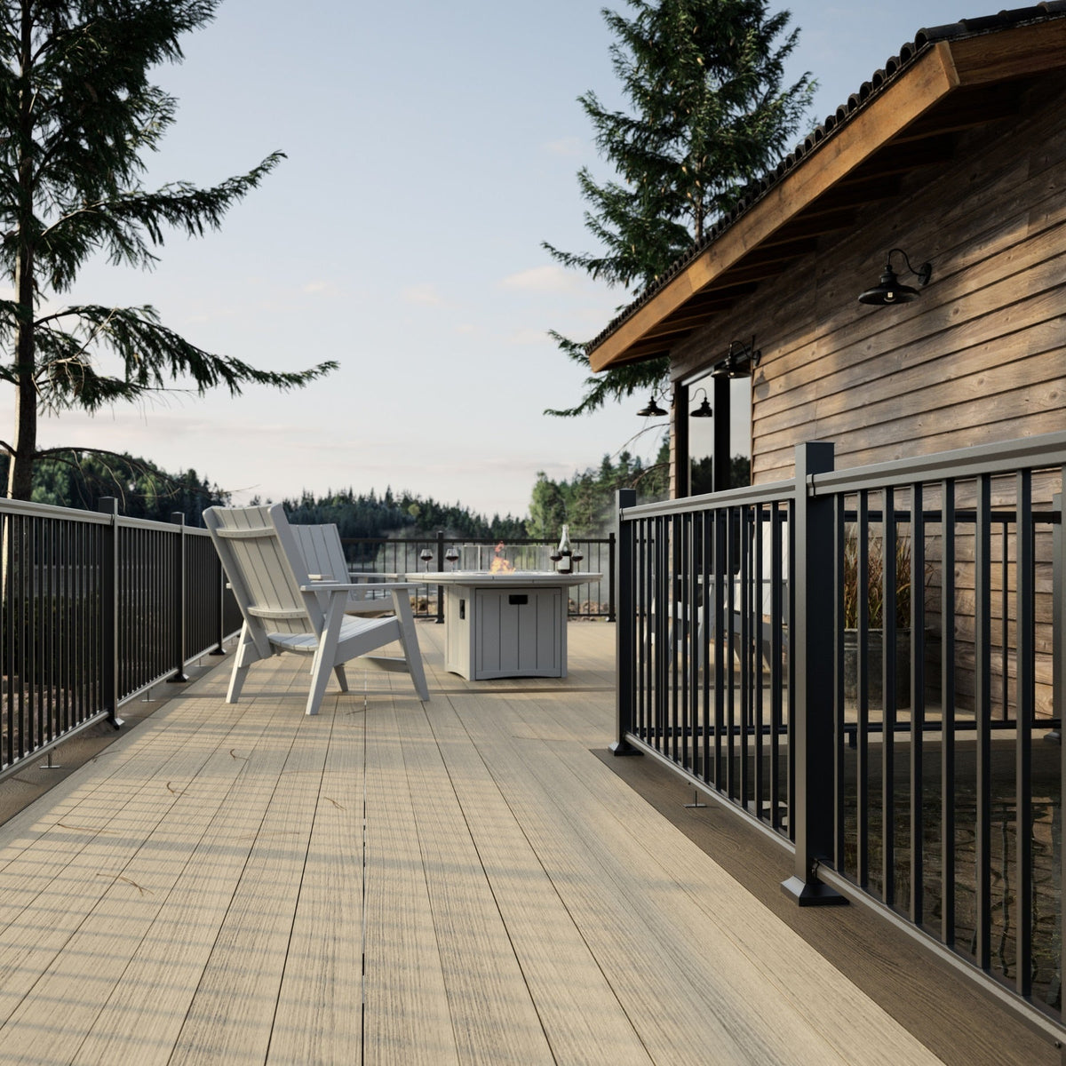Fiberon CitySide Contemporary Matte Black Aluminum Deck Corner Post