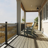 Fiberon CitySide Contemporary Matte Black Aluminum Deck Line Post