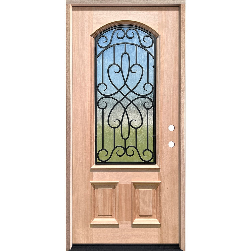 Greatview Doors 36-in x 80-in Mahogany Prehung Front Door with Privacy Glass