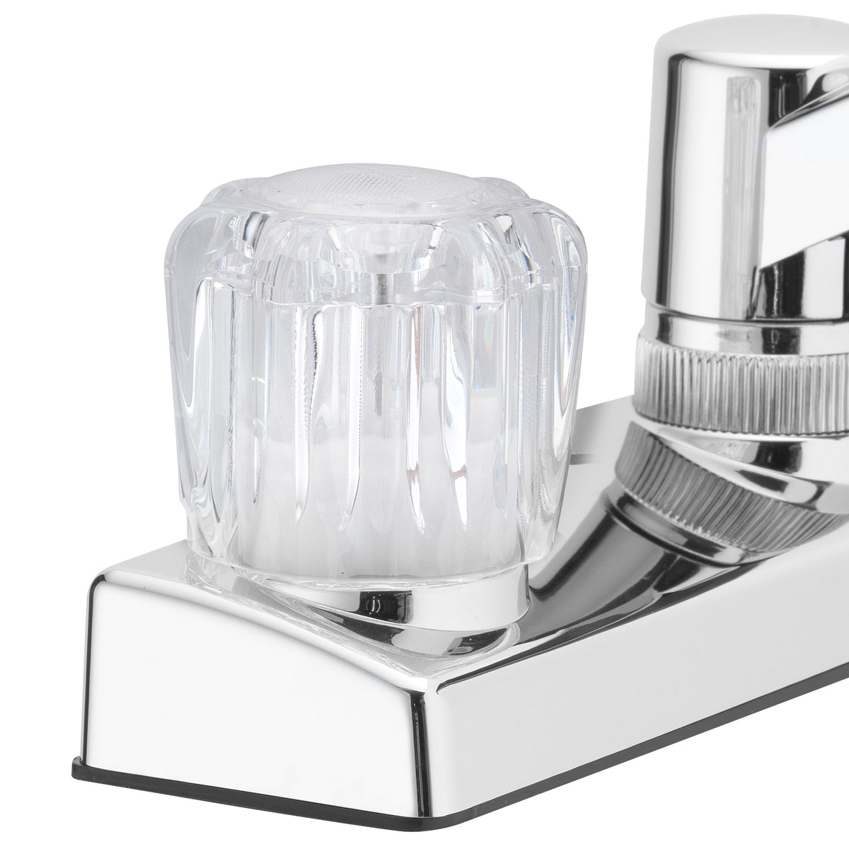 Project Source Chrome 2-Handle Deck-Mount Low-Arc Kitchen Faucet with Deck Plate