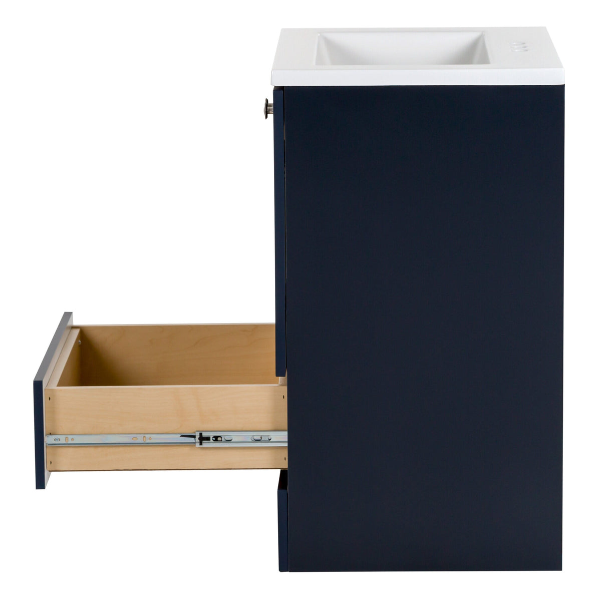 Diamond NOW Cassidy 24.5-in Deep Blue Single-Sink Bathroom Vanity with White Cultured Marble Top