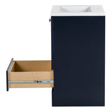 Diamond NOW Cassidy 24.5-in Deep Blue Single-Sink Bathroom Vanity with White Cultured Marble Top