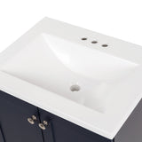 Diamond NOW Cassidy 24.5-in Deep Blue Single-Sink Bathroom Vanity with White Cultured Marble Top