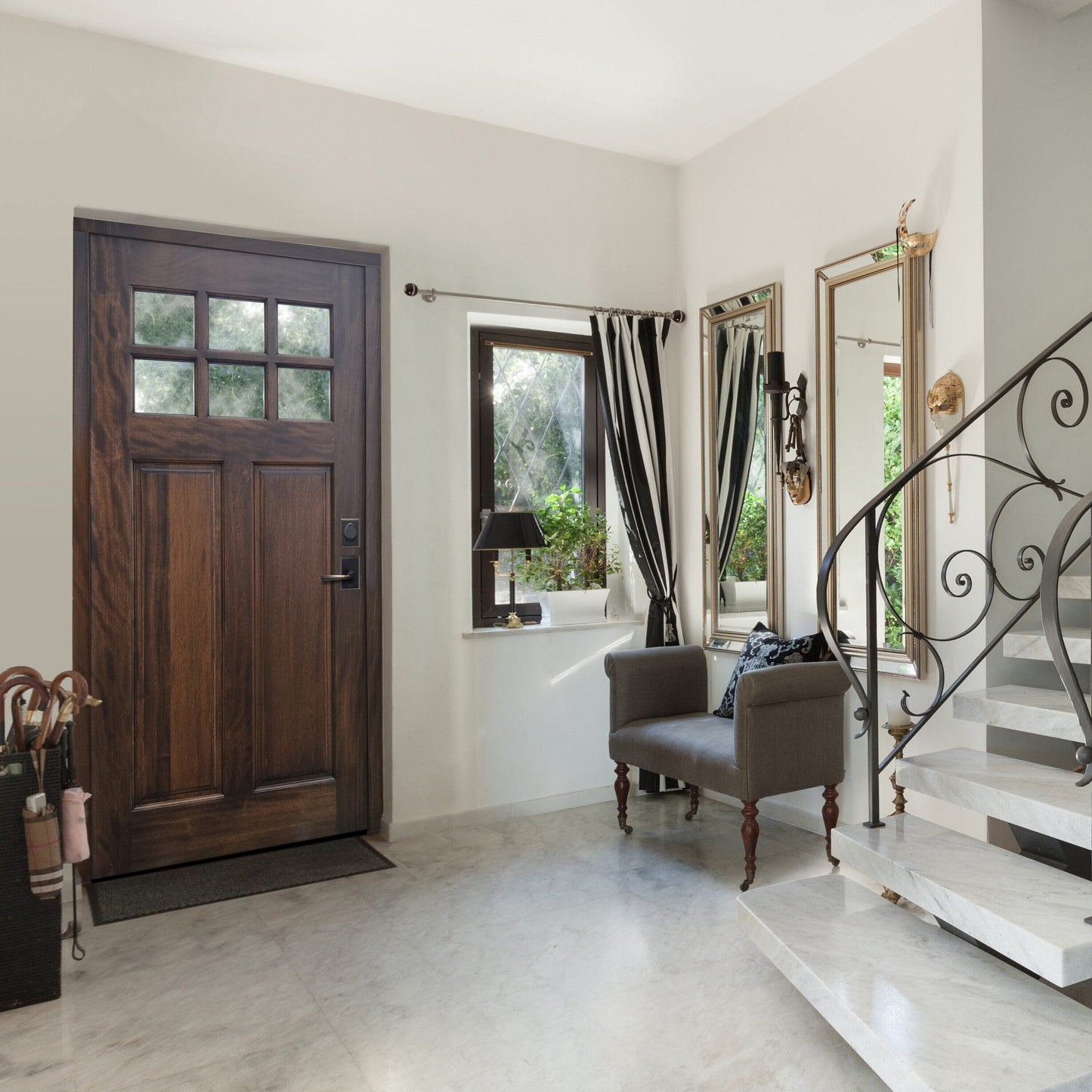 Creative Entryways Unfinished Wood Craftsman Front Door with Clear Glass