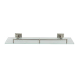 Square 20 in. Frosted Glass Shelf with Rail in Satin Nickel - Super Arbor