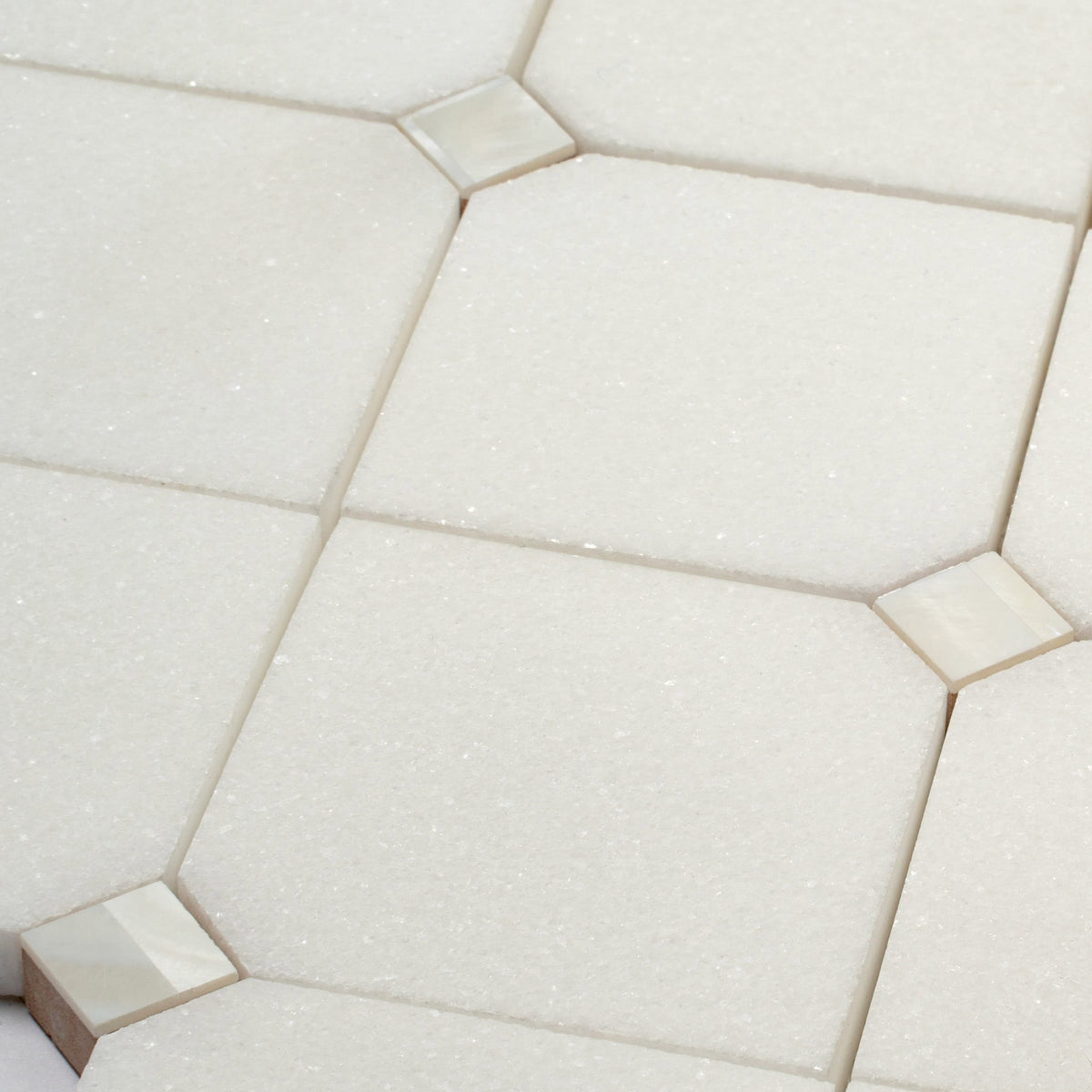 Apollo Tile Winterland Pearl White 11-in x 11-in Polished Composite Hexagon Patterned Floor and Wall Tile (4.51-sq. ft/ Carton)