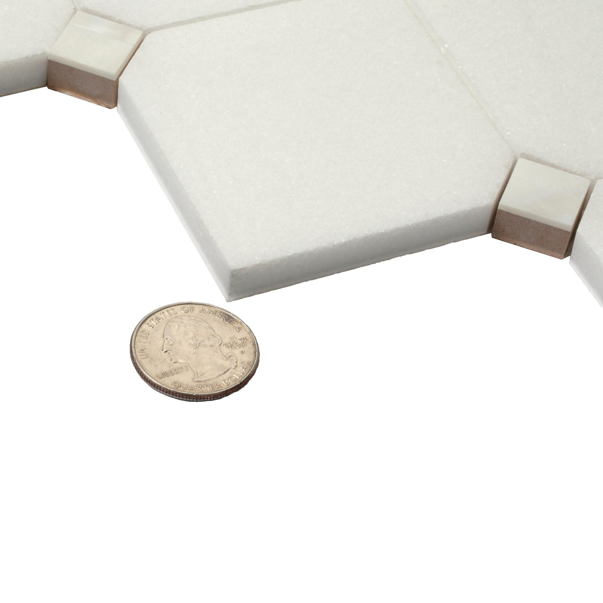 Apollo Tile Winterland Pearl White 11-in x 11-in Polished Composite Hexagon Patterned Floor and Wall Tile (4.51-sq. ft/ Carton)