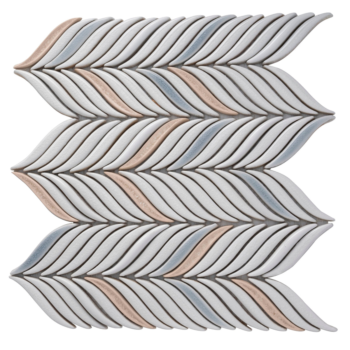 Apollo Tile (Sample) Deluxe White 10-in x 12-in Glossy Ceramic Herringbone Patterned Wall Tile