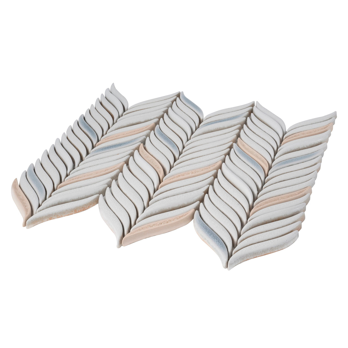 Apollo Tile (Sample) Deluxe White 10-in x 12-in Glossy Ceramic Herringbone Patterned Wall Tile