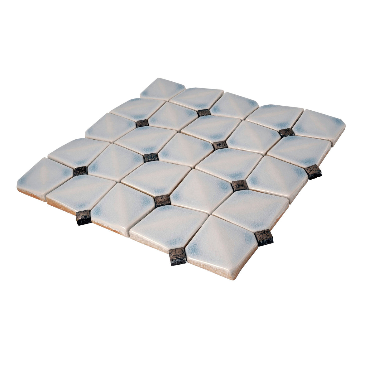 Apollo Tile (Sample) Deluxe White 12-in x 12-in Glossy Ceramic Uniform Squares Patterned Wall Tile