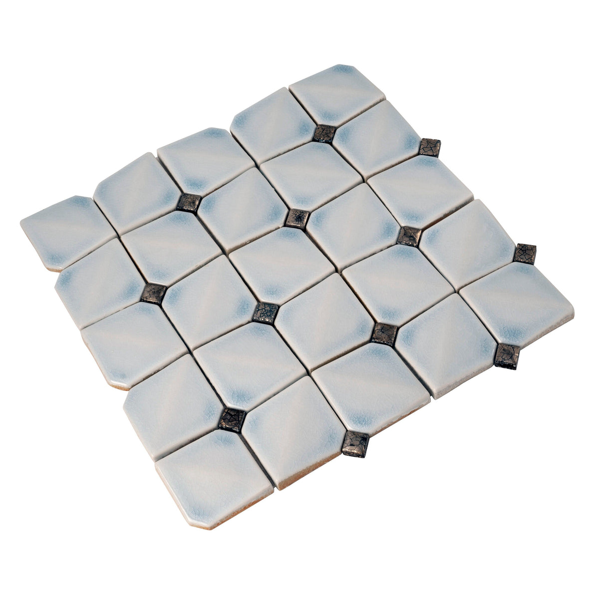 Apollo Tile (Sample) Deluxe White 12-in x 12-in Glossy Ceramic Uniform Squares Patterned Wall Tile