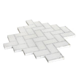 Apollo Tile Athens White 10-in x 11-in Polished Natural Stone Marble Herringbone Patterned Floor and Wall Tile (3.68-sq. ft/ Carton)